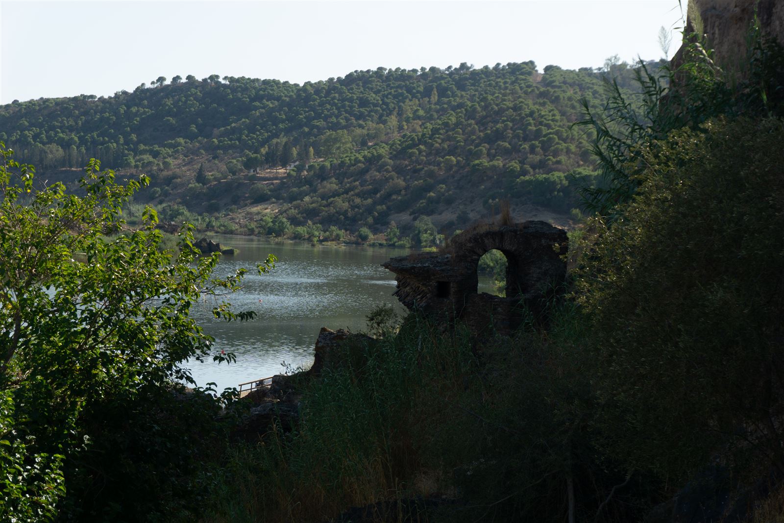 The Guadiana river by Mértola, with ruins on the bank